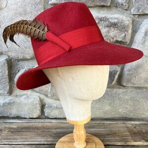 Ladies Wool Fedora Style with Feather